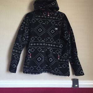 New Balance fleece zip up sweater w/ pink accents