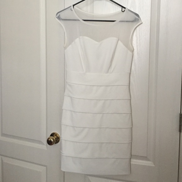 White sheer top dress
