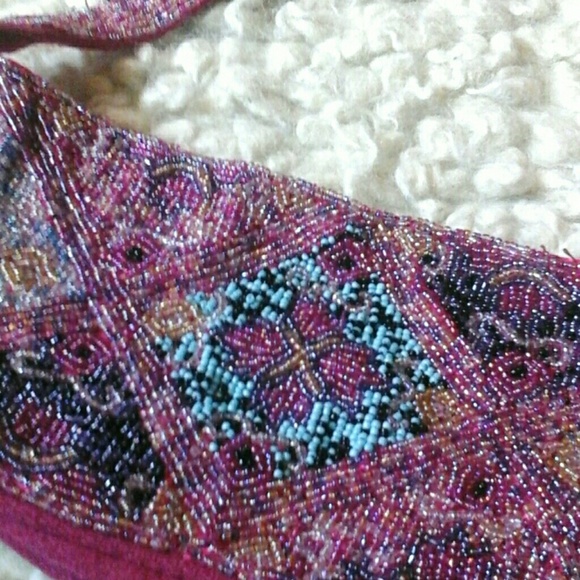 Native American Style Beaded Felt Shoulder Bag - Picture 2 of 2