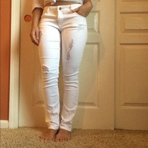 Express White Distressed Jean