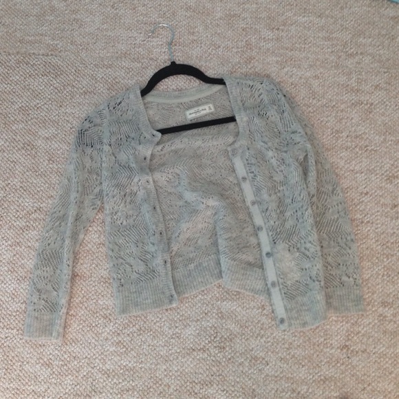 Sheer knit grey cardigan xs abercrombie