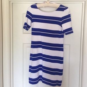 Banana Republic blue and white rugby stripe dress