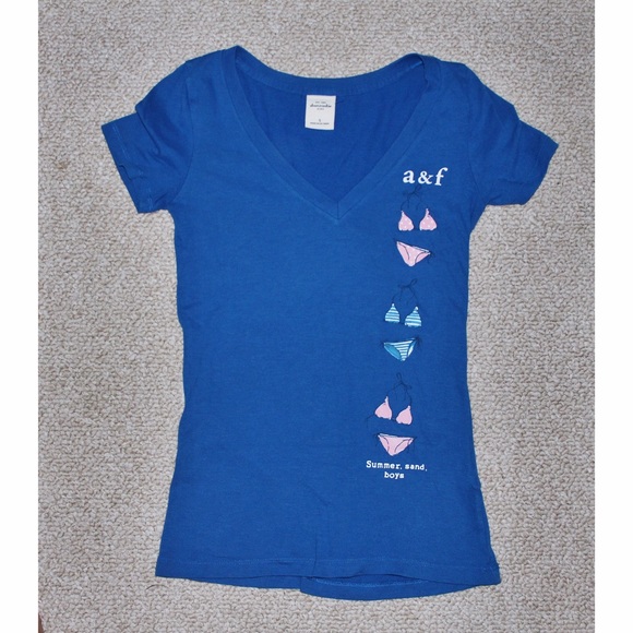 abercrombie and fitch bright blue v-neck 💙