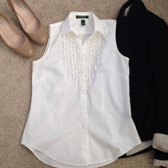 Ralph Lauren Tops - Ralph Lauren | Sleeveless Tuxedo Shirt Size 2
