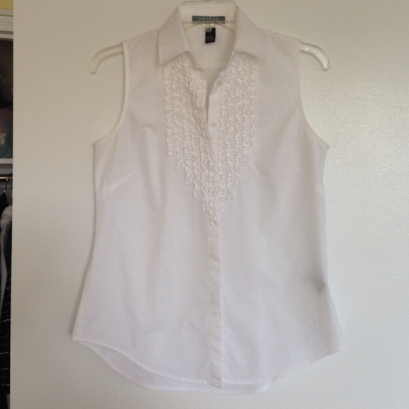 Ralph Lauren | Sleeveless Tuxedo Shirt Size 2 - Picture 3 of 4