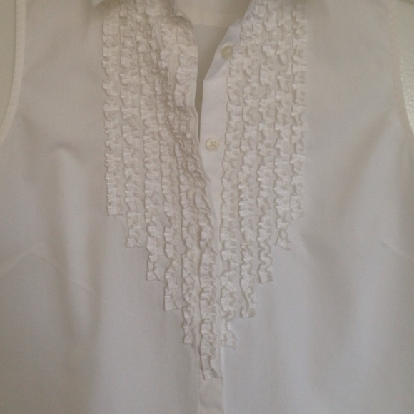 Ralph Lauren | Sleeveless Tuxedo Shirt Size 2 - Picture 4 of 4