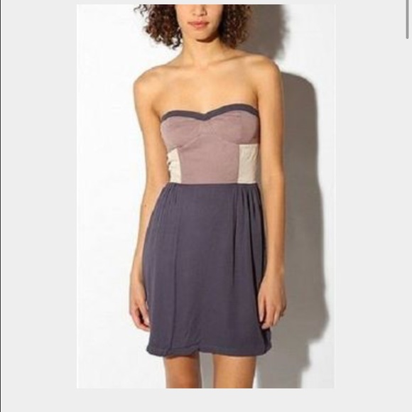 Sparkle & Fade colorblock strapless dress