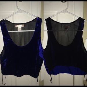 Velvet Blue Crop Top