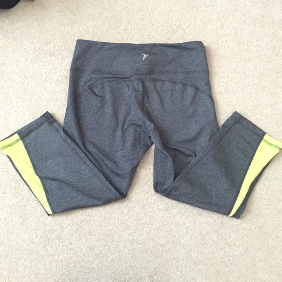 Lime green and grey workout tights