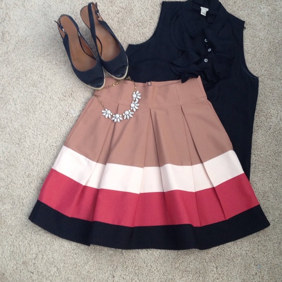 Zara Dresses & Skirts - Zara | Striped Pleated Skirt Size S