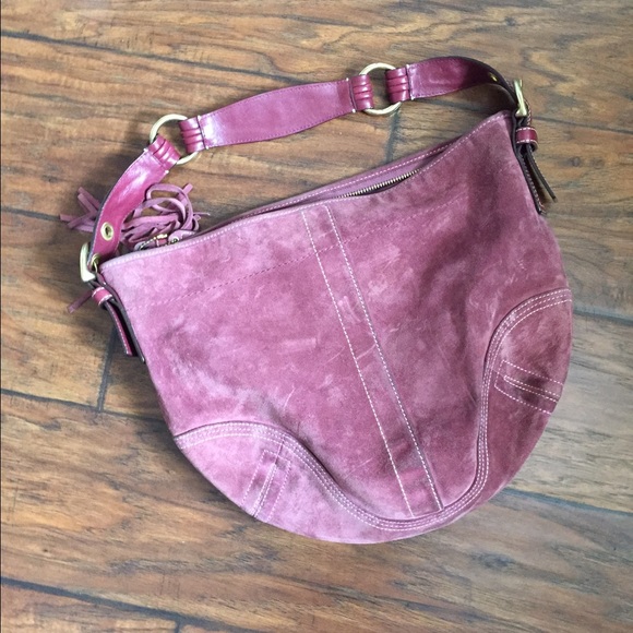 Coach purse - suede purple