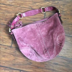 Coach purse - suede purple