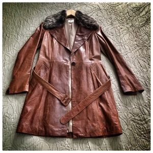 June brand Brown Leather Jacket.