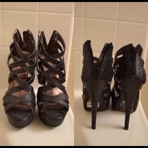 Black Shimmer Heels