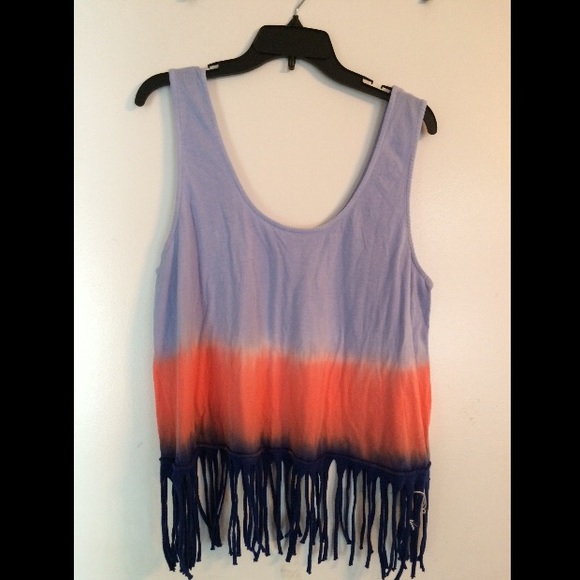 Xhilaration Tops - Blue/orange tye dyed tank