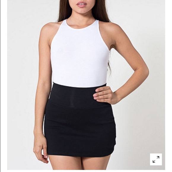 Black Interlock Skirt by American Apparel