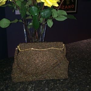 Vintage Bronze Hand Beaded Purse