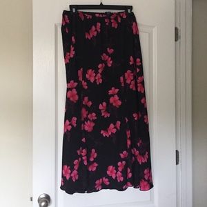 Black and pink floral skirt