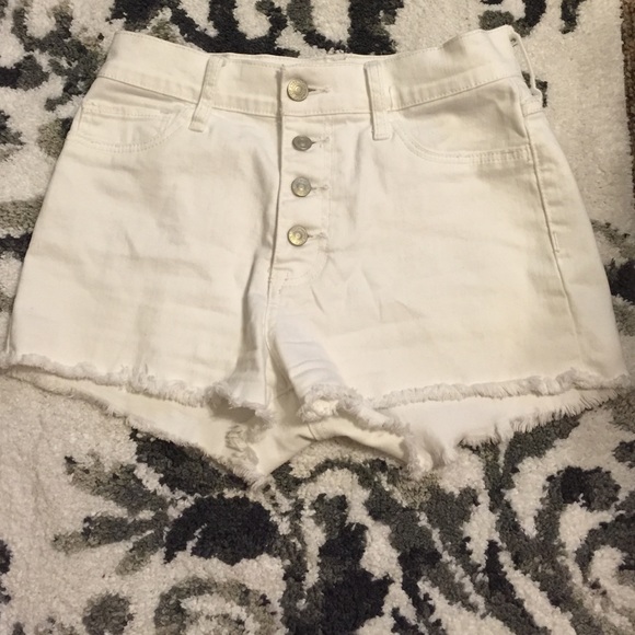 Abercrombie and Fitch white denim shorts