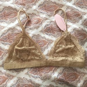 Brown, lace bralette