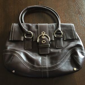 Dark brown Coach purse - good condition