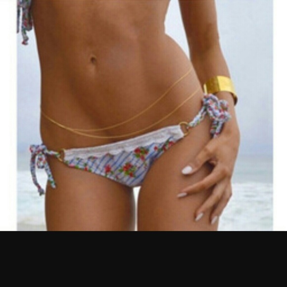 Gold belly chain double