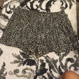 Express black and white tribal print shorts