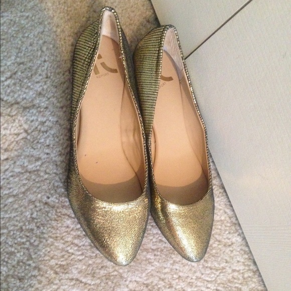 NWOT Gold Pointed Flats
