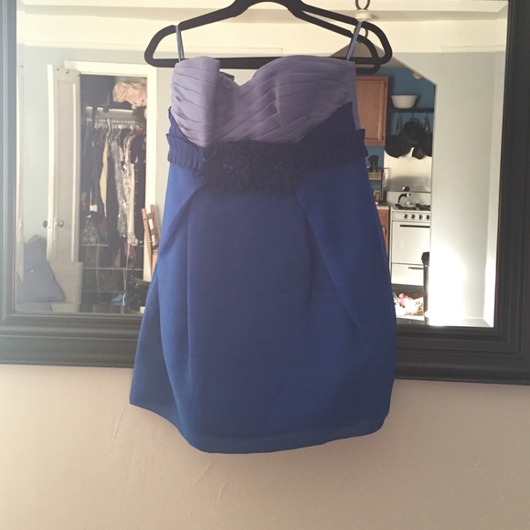 Phoebe Couture by Kay Unger blue cocktail dress