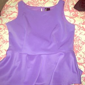 Purple peplum blouse.