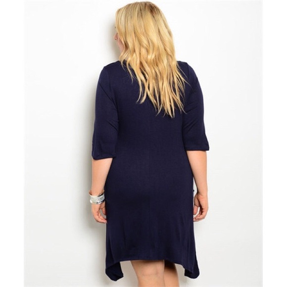 Navy Plus Size Dress - Picture 2 of 2
