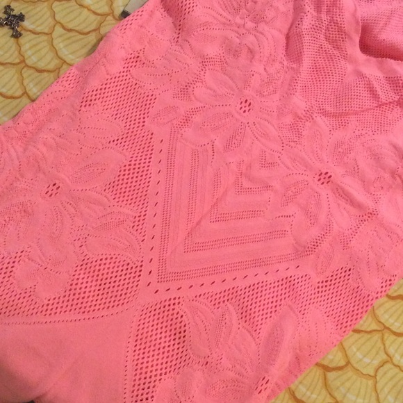 SOLD Free People Stretch Mesh Neon Pink - Picture 2 of 4