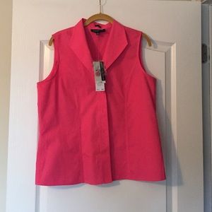 Jones New York, sleeveless, button down top