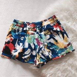 Zara Bright Paint Stroke Pattern Shorts 🎨
