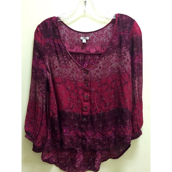 Ruby Red Button Down