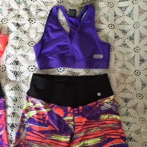Purple sports bra and shorts set!