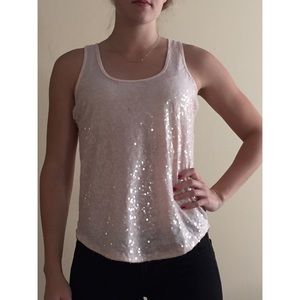 Sparkle/lace tank top