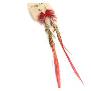 ❤️SUPER SALE❤️Red feather earrings