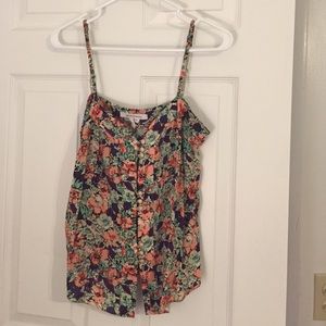 BCBGeneration floral spaghetti tank top