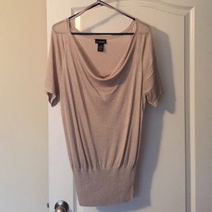 Shimmery gold short sleeved top