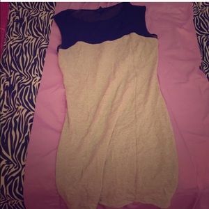 Grey and black party dress With mesh top