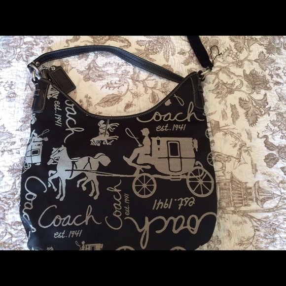 Coach purse with matching makeup bag