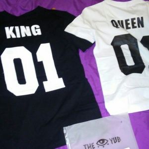 King XL and Queen Small matching Tshirts.