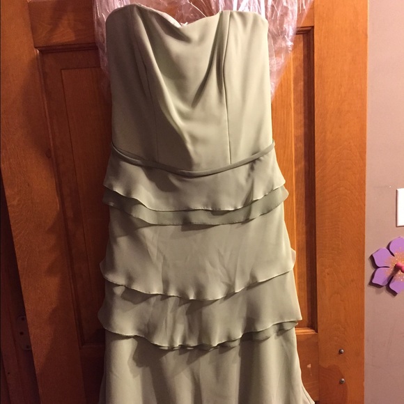 Light green mid length formal dress