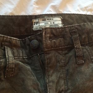 Free People Corduroy Skinny Jeans - Army Green