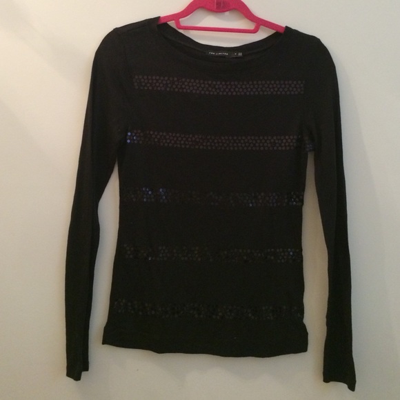 The Limited black sequined long sleeve