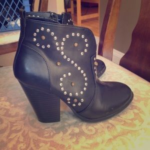Black Embellished Heeled Booties Size 7
