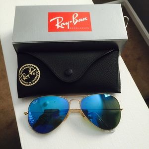 Authentic RayBan 58mm aviator sunglasses.