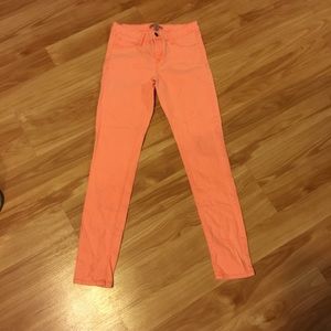 coral skinny pants