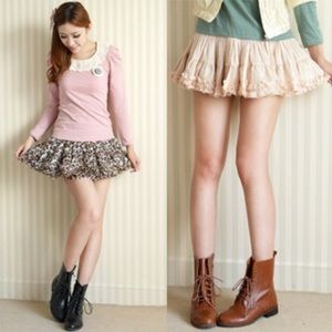 (NWOT) Animal Print Chiffon Mini Ruffle Skirt